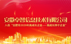 安徽卓智（zhì）信息技術有限公司入選“合肥（féi）市2020年高成長企業—高成（chéng）長種子企業”